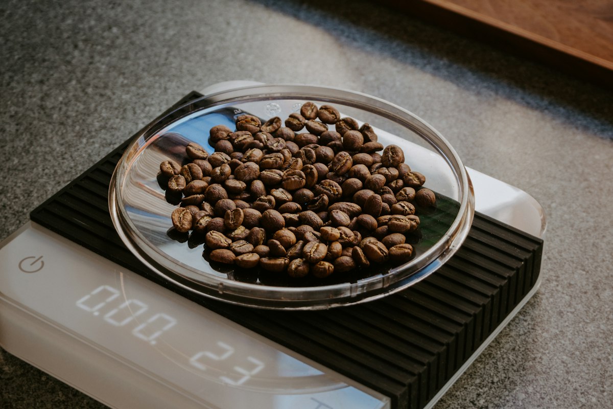 Professional coffee scale with precision measurement display